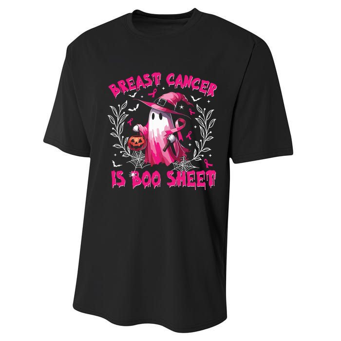 Breast Cancer Is Boo Sheet Halloween Breast Cancer Awareness Performance Sprint T-Shirt