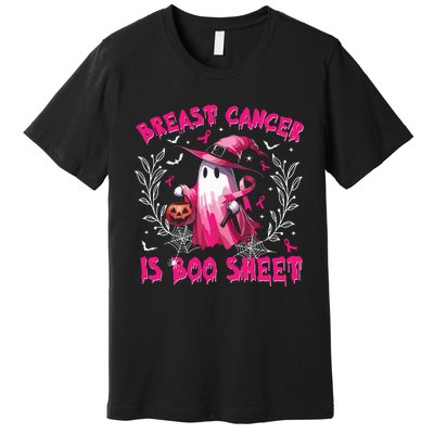 Breast Cancer Is Boo Sheet Halloween Breast Cancer Awareness Premium T-Shirt