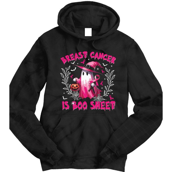 Breast Cancer Is Boo Sheet Halloween Breast Cancer Awareness Tie Dye Hoodie