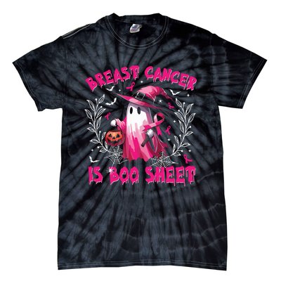 Breast Cancer Is Boo Sheet Halloween Breast Cancer Awareness Tie-Dye T-Shirt