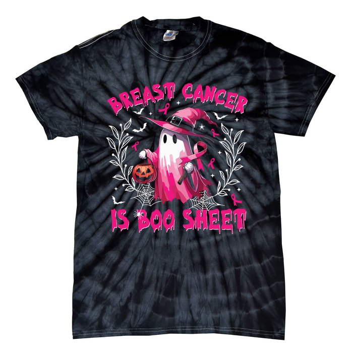 Breast Cancer Is Boo Sheet Halloween Breast Cancer Awareness Tie-Dye T-Shirt