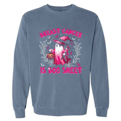 Breast Cancer Is Boo Sheet Halloween Breast Cancer Awareness Garment-Dyed Sweatshirt