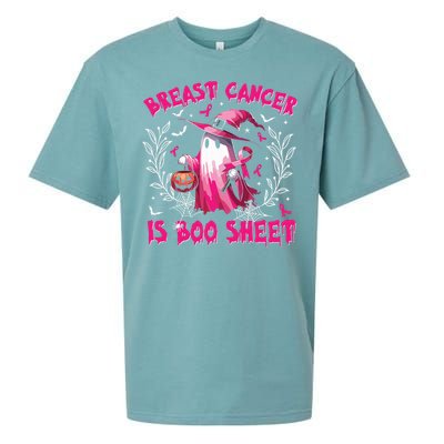 Breast Cancer Is Boo Sheet Halloween Breast Cancer Awareness Sueded Cloud Jersey T-Shirt