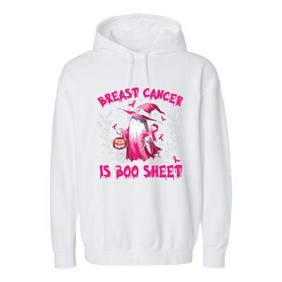 Breast Cancer Is Boo Sheet Halloween Breast Cancer Awareness Garment-Dyed Fleece Hoodie