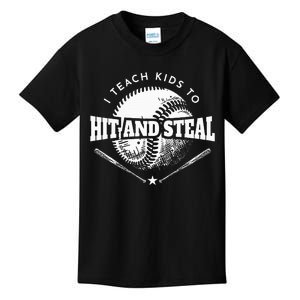 Baseball Coach I Teach To Hit And Steal Kids T-Shirt