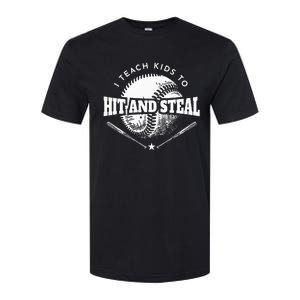 Baseball Coach I Teach To Hit And Steal Softstyle CVC T-Shirt