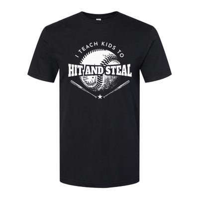 Baseball Coach I Teach To Hit And Steal Softstyle CVC T-Shirt