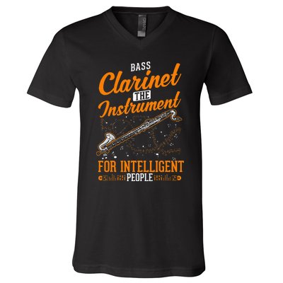 Bass Clarinet Instrument For Intelligent People V-Neck T-Shirt