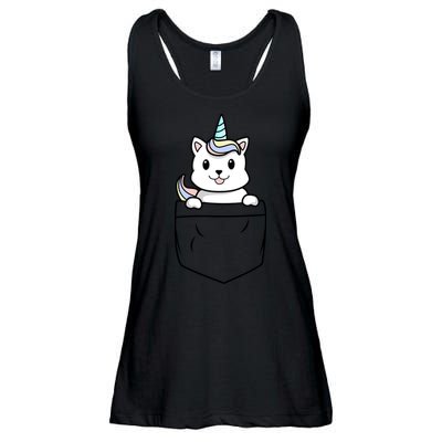 Baby Caticorn In Pocket Ladies Essential Flowy Tank