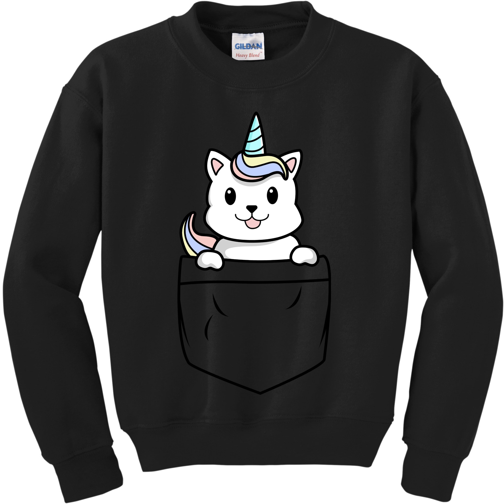 Baby Caticorn In Pocket Kids Sweatshirt