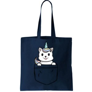 Baby Caticorn In Pocket Tote Bag