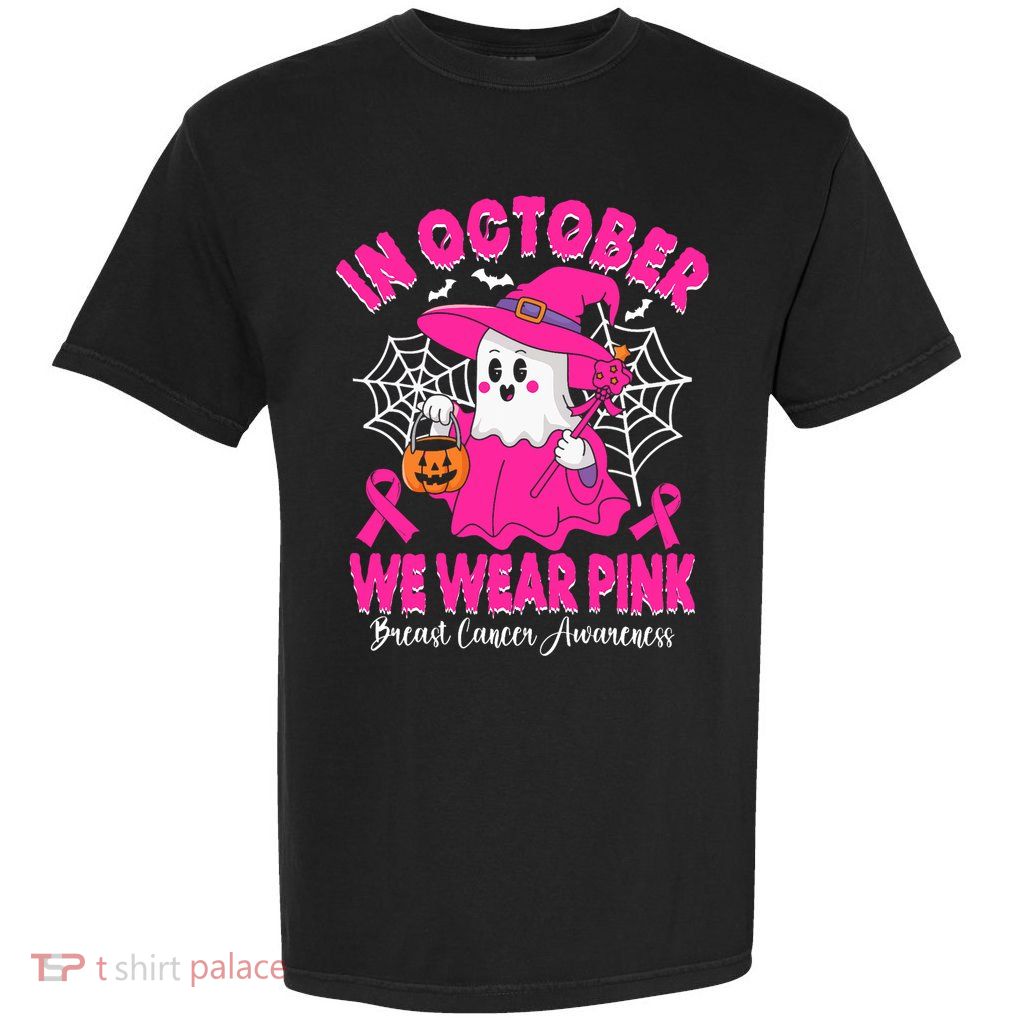 Breast Cancer In October We Wear Halloween Garment-Dyed Heavyweight T-Shirt