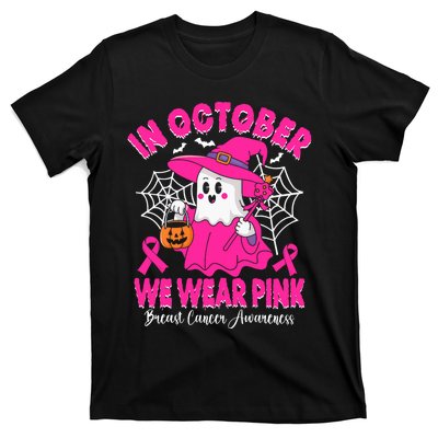 Breast Cancer In October We Wear Halloween T-Shirt