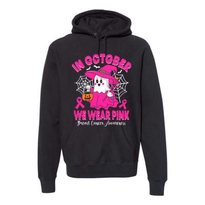 Breast Cancer In October We Wear Halloween Premium Hoodie