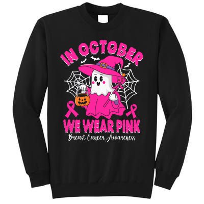 Breast Cancer In October We Wear Halloween Tall Sweatshirt