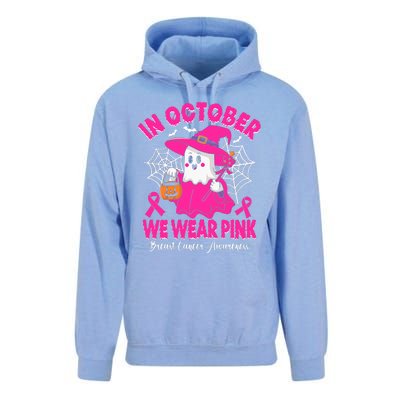 Breast Cancer In October We Wear Halloween Unisex Surf Hoodie