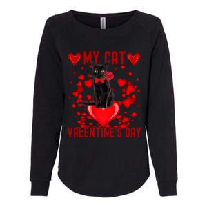 Black Cat Is My Valentine Red Hearts Valentines Day Couples Womens California Wash Sweatshirt