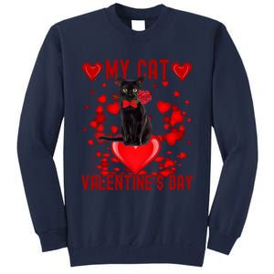 Black Cat Is My Valentine Red Hearts Valentines Day Couples Tall Sweatshirt