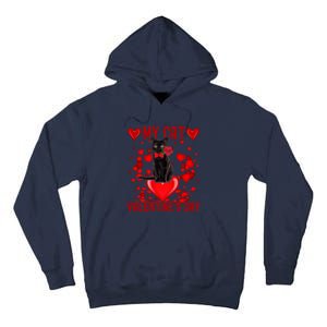 Black Cat Is My Valentine Red Hearts Valentines Day Couples Tall Hoodie