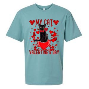 Black Cat Is My Valentine Red Hearts Valentines Day Couples Sueded Cloud Jersey T-Shirt