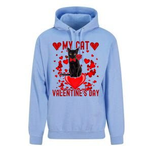 Black Cat Is My Valentine Red Hearts Valentines Day Couples Unisex Surf Hoodie