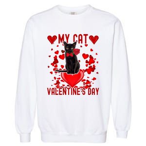 Black Cat Is My Valentine Red Hearts Valentines Day Couples Garment-Dyed Sweatshirt