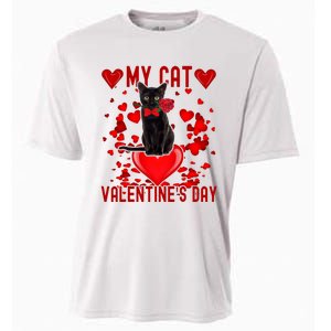 Black Cat Is My Valentine Red Hearts Valentines Day Couples Cooling Performance Crew T-Shirt