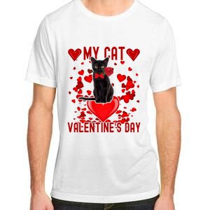 Black Cat Is My Valentine Red Hearts Valentines Day Couples Adult ChromaSoft Performance T-Shirt