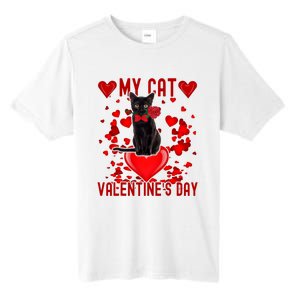 Black Cat Is My Valentine Red Hearts Valentines Day Couples Tall Fusion ChromaSoft Performance T-Shirt