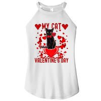 Black Cat Is My Valentine Red Hearts Valentines Day Couples Women's Perfect Tri Rocker Tank