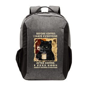 Before Coffee I Hate Everyone After Coffee Black Cat Drink Vector Backpack