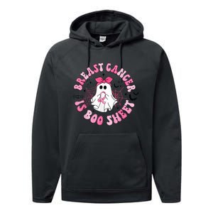 Breast Cancer Is Boo Sheet Boo Ghost Happy Halloween Performance Fleece Hoodie