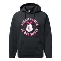 Breast Cancer Is Boo Sheet Boo Ghost Happy Halloween Performance Fleece Hoodie