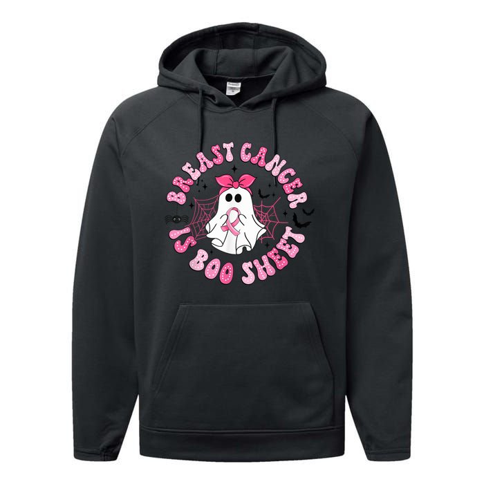 Breast Cancer Is Boo Sheet Boo Ghost Happy Halloween Performance Fleece Hoodie