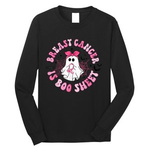 Breast Cancer Is Boo Sheet Boo Ghost Happy Halloween Long Sleeve Shirt