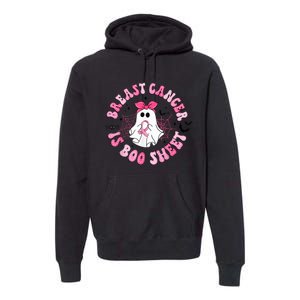 Breast Cancer Is Boo Sheet Boo Ghost Happy Halloween Premium Hoodie