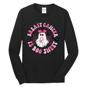 Breast Cancer Is Boo Sheet Boo Ghost Happy Halloween Tall Long Sleeve T-Shirt