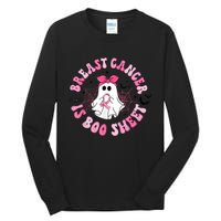 Breast Cancer Is Boo Sheet Boo Ghost Happy Halloween Tall Long Sleeve T-Shirt