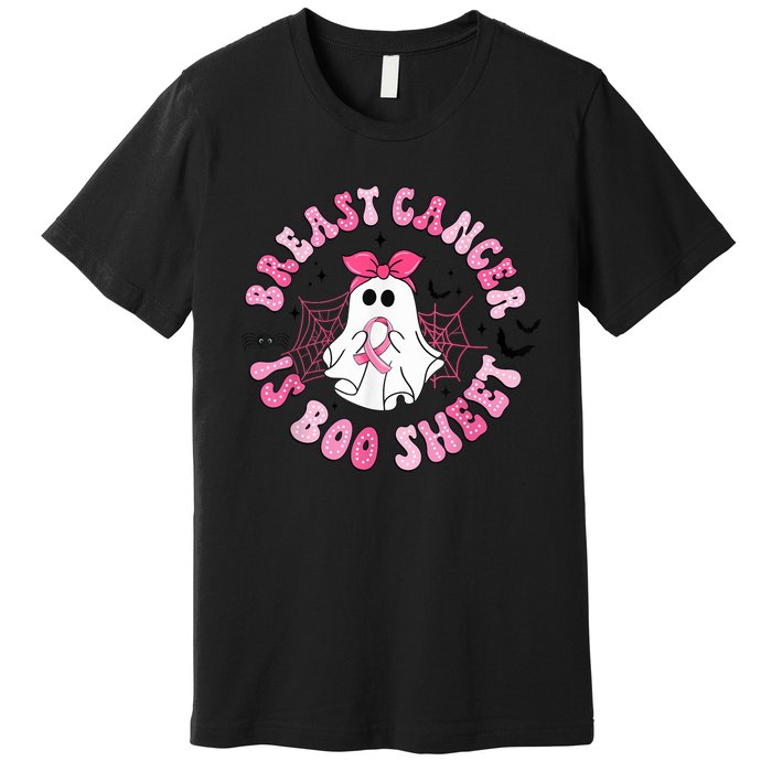 Breast Cancer Is Boo Sheet Boo Ghost Happy Halloween Premium T-Shirt