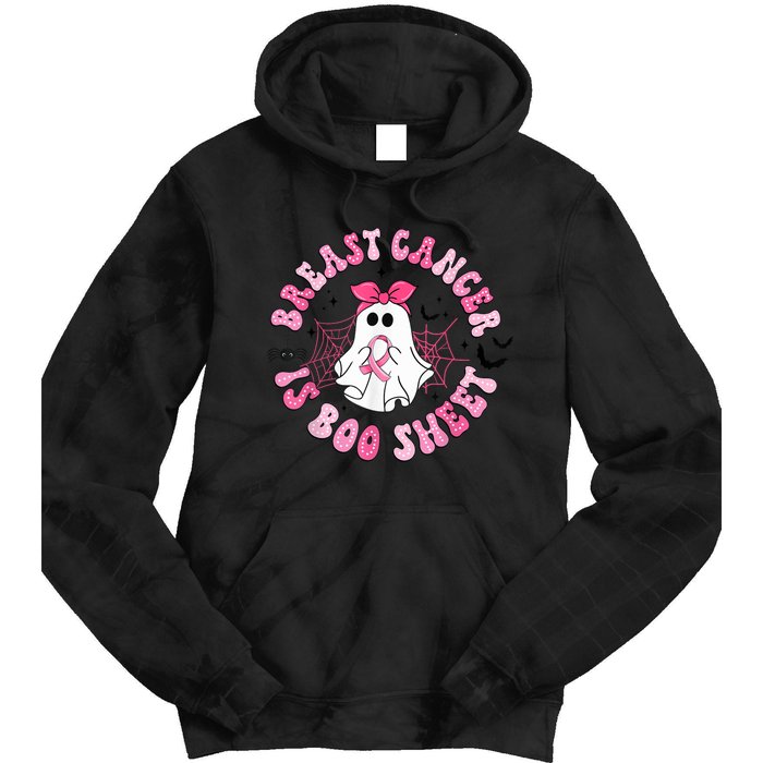 Breast Cancer Is Boo Sheet Boo Ghost Happy Halloween Tie Dye Hoodie