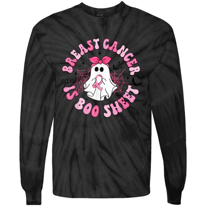 Breast Cancer Is Boo Sheet Boo Ghost Happy Halloween Tie-Dye Long Sleeve Shirt