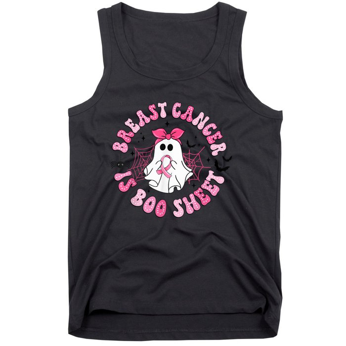 Breast Cancer Is Boo Sheet Boo Ghost Happy Halloween Tank Top