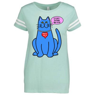 Blue Cat In Pearls Harris Walz 24 Enza Ladies Jersey Football T-Shirt