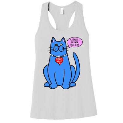 Blue Cat In Pearls Harris Walz 24 Women's Racerback Tank