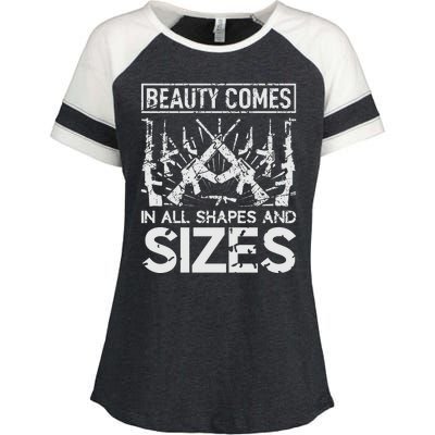 Beauty Comes In All Shapes And Sizes Enza Ladies Jersey Colorblock Tee