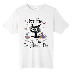 Black Cat Its Fine Im Fine Everything Is Fine Teacher Xmas Tall Fusion ChromaSoft Performance T-Shirt