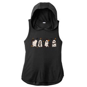 Black Cats In Cute Ghost Cat Halloween Gift Ladies PosiCharge Tri-Blend Wicking Draft Hoodie Tank