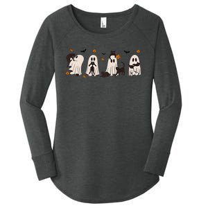 Black Cats In Cute Ghost Cat Halloween Gift Women's Perfect Tri Tunic Long Sleeve Shirt