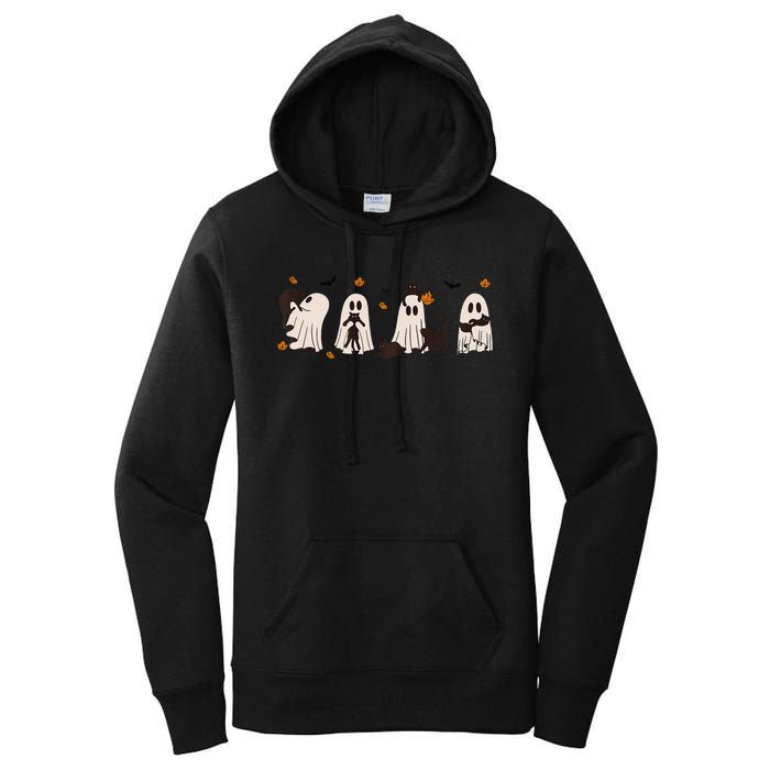 Black Cats In Cute Ghost Cat Halloween Gift Women's Pullover Hoodie