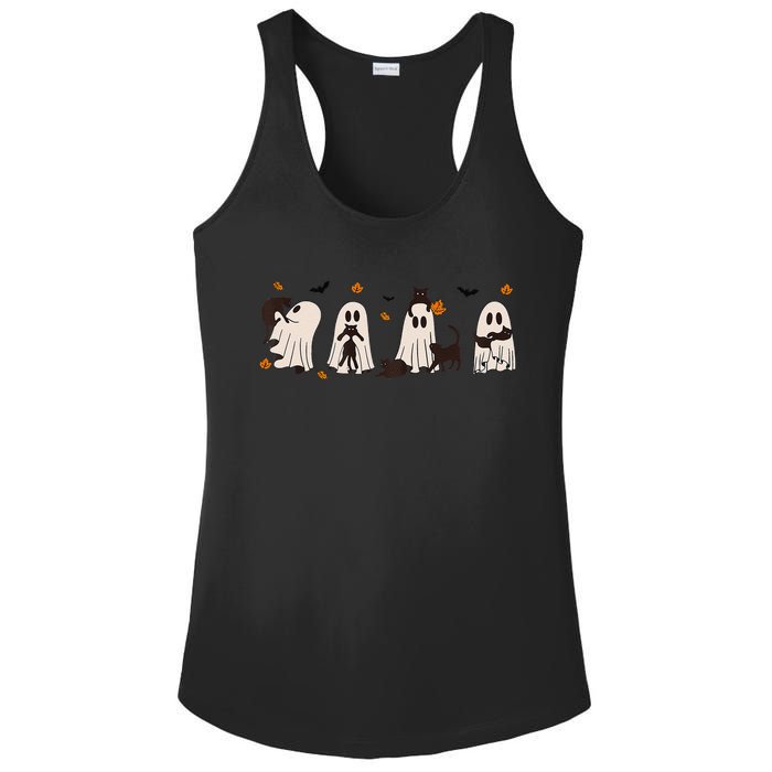 Black Cats In Cute Ghost Cat Halloween Gift Ladies PosiCharge Competitor Racerback Tank